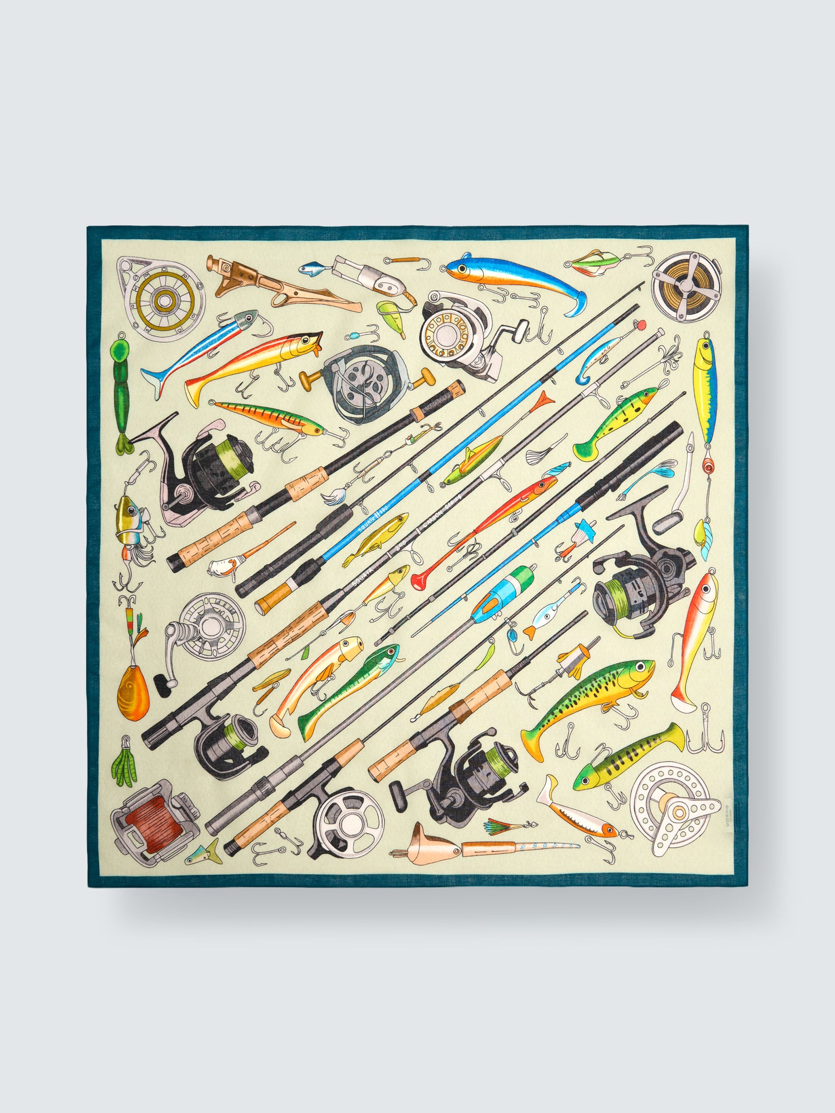 THE QUIET INVENTORY | Tacklebox Green Cotton Bandana | 66×66 cm