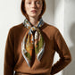THE WOOD BETWEEN HOURS | Antique Brass Silk Twill Scarf | 88×88 cm