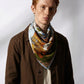 THE WOOD BETWEEN HOURS | Antique Brass Silk Twill Scarf | 88×88 cm