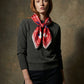 TRAME | Squaïr Red Silk Satin Scarf | 90×90 cm