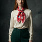 TRAME | Squaïr Red Silk Satin Scarf | 90×90 cm