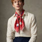 TRAME | Squaïr Red Silk Satin Scarf | 90×90 cm