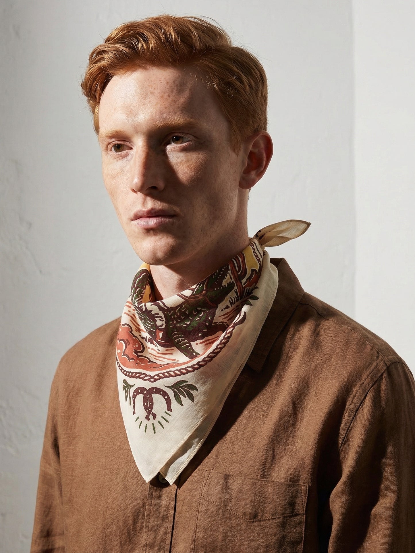 WESTERN FANGS | Chili Red Cotton Bandana | 66×66 cm