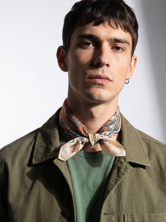 WESTERN FANGS | Mojave Sand Cotton Bandana | 55×55 cm